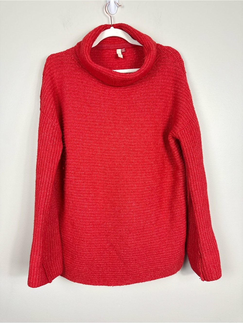 Anthropologie Pilcro Knit Sweater Womens Medium Cowl Neck Red Oversized Top - Picture 8 of 8